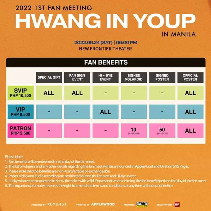 2022 Hwang In Youp 1st Fanmeeting Manila